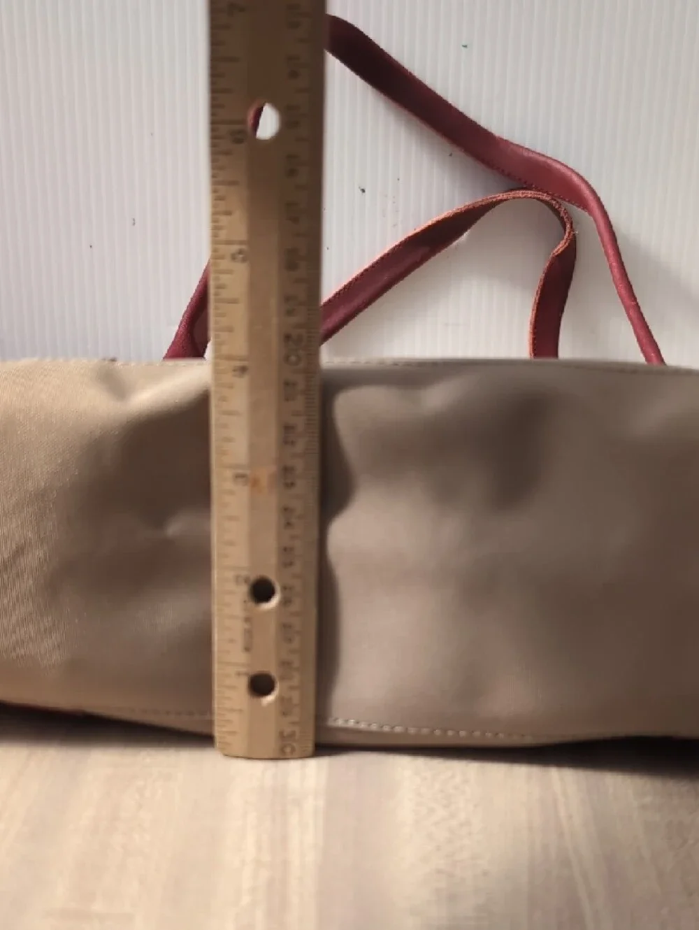 Jack Gomme Canvas Tote with Burgundy Trim and Straps - Picture 11 of 12